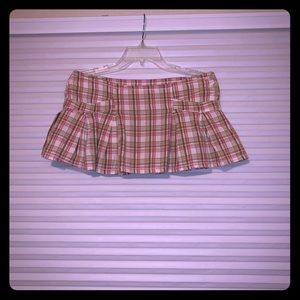 Abercrombie pleated and brown/pink plaid skirt